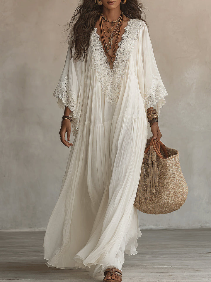 ALBA | Ivory Chiffon Maxi Dress