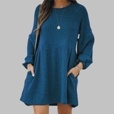 MONGOT - Cozy Ribbed Bishop Sleeve Round