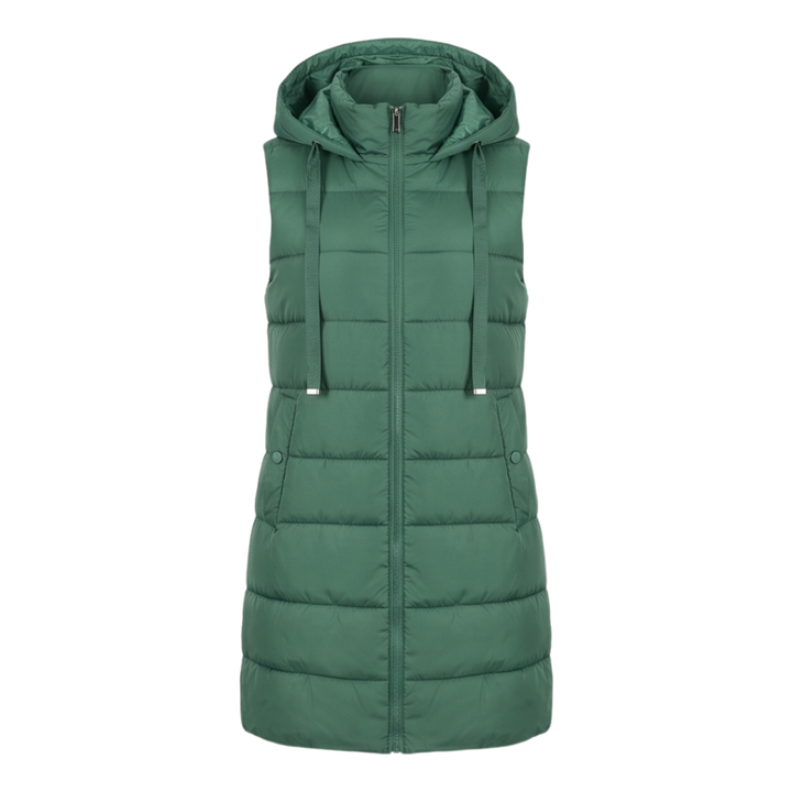 Aveline - Long Hooded Puffer Vest