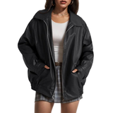 XANDRAT - Oversized Leather Faux Suede Jacket