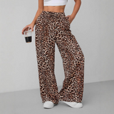 SYALAT - Vintage Leopard Tie Front Wide