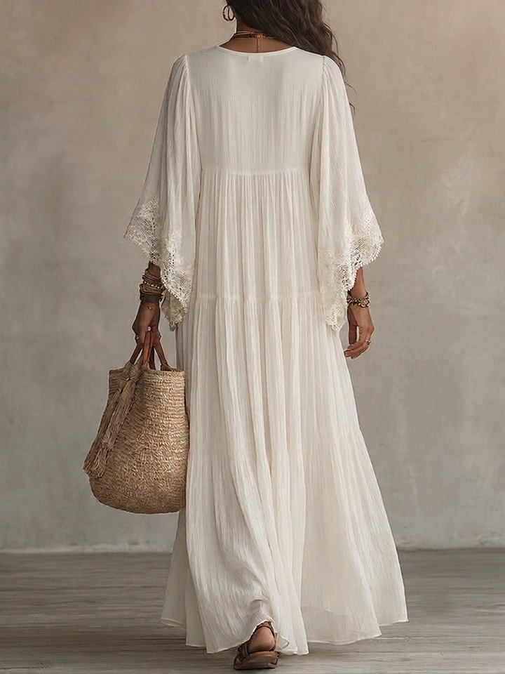 ALBA | Ivory Chiffon Maxi Dress