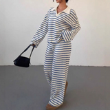 SALIT - Striped V-Neck Long Sleeve