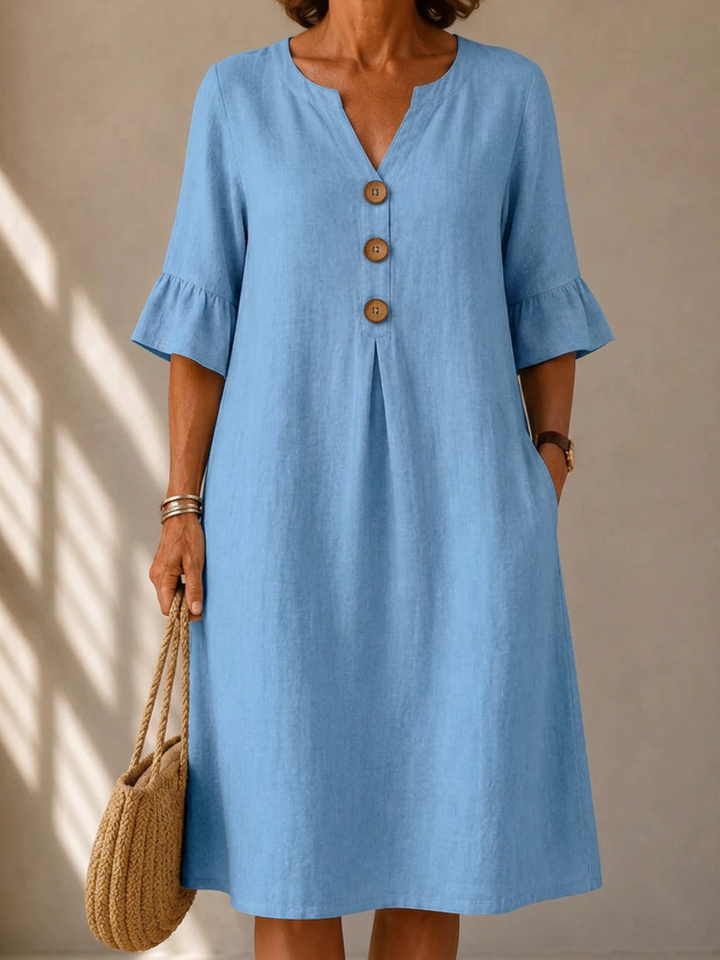 Elowen | Relaxed Linen Button Dress