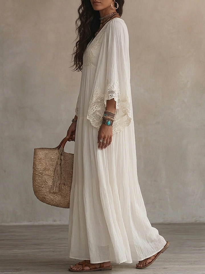 ALBA | Ivory Chiffon Maxi Dress