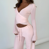 LETISAT - Chic V-Neck Long Sleeve Top