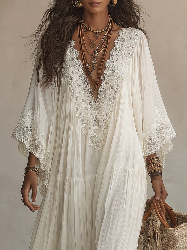 ALBA | Ivory Chiffon Maxi Dress