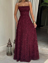 MABELT - Sexy Backless Lace Pattern Long