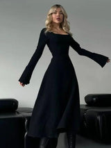 ERINT - Sophisticated Lace-Up Tie Back Flounce