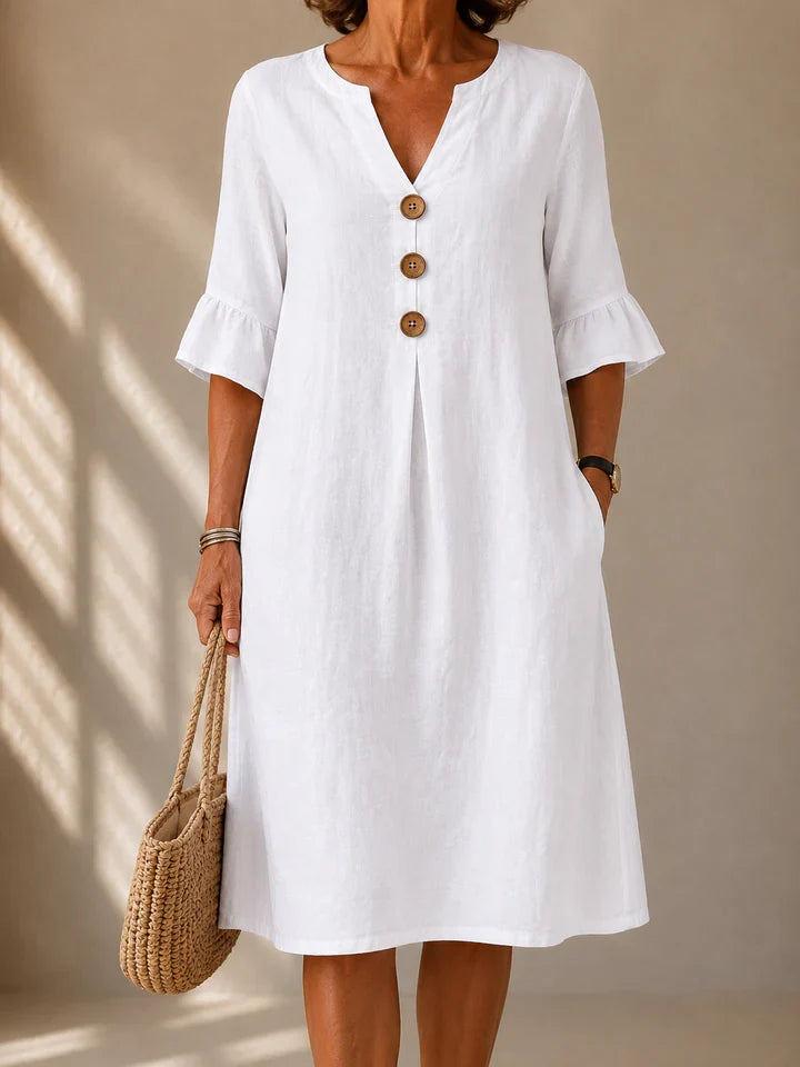 Elowen | Relaxed Linen Button Dress