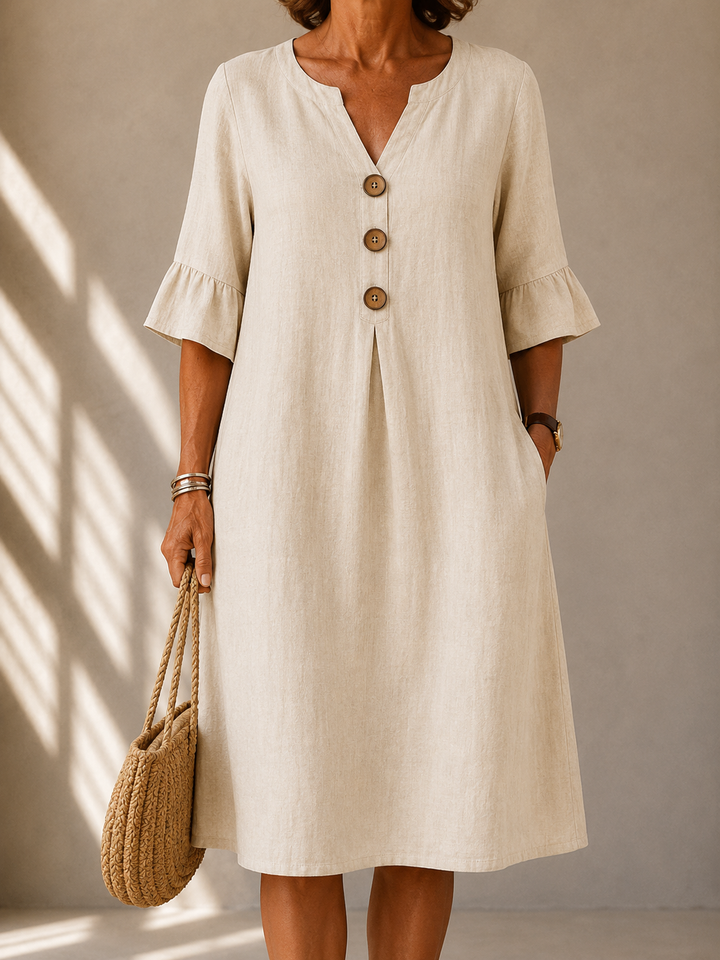 Elowen | Relaxed Linen Button Dress