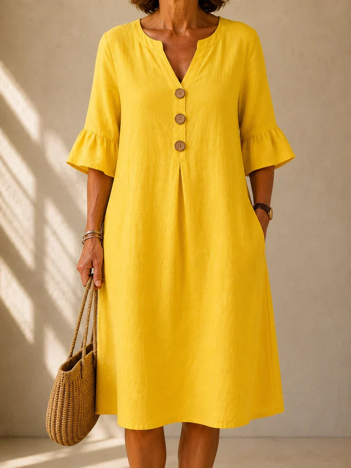 Elowen | Relaxed Linen Button Dress
