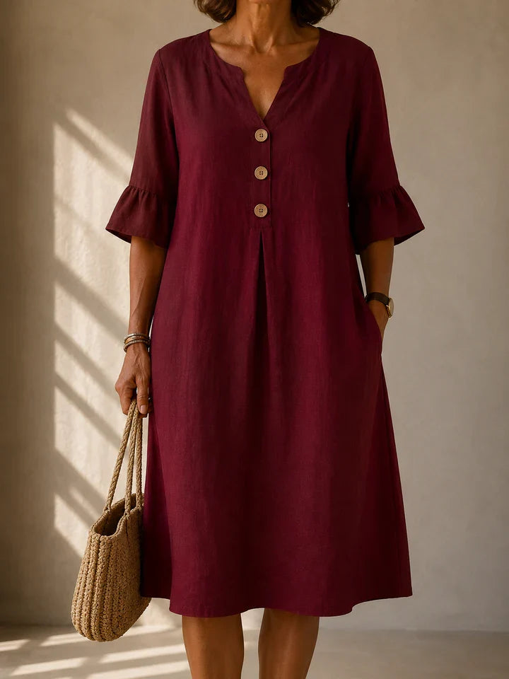 Elowen | Relaxed Linen Button Dress