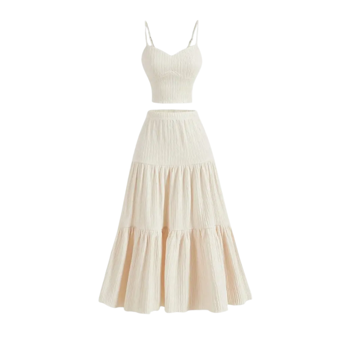 BREELYN™ – Sleek Crop Cami & A-Line Skirt Set