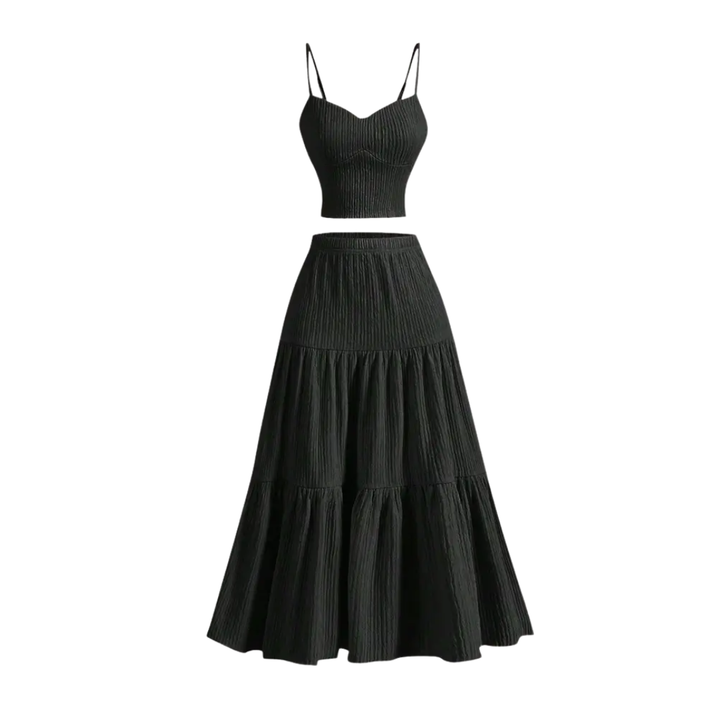 BREELYN™ – Sleek Crop Cami & A-Line Skirt Set
