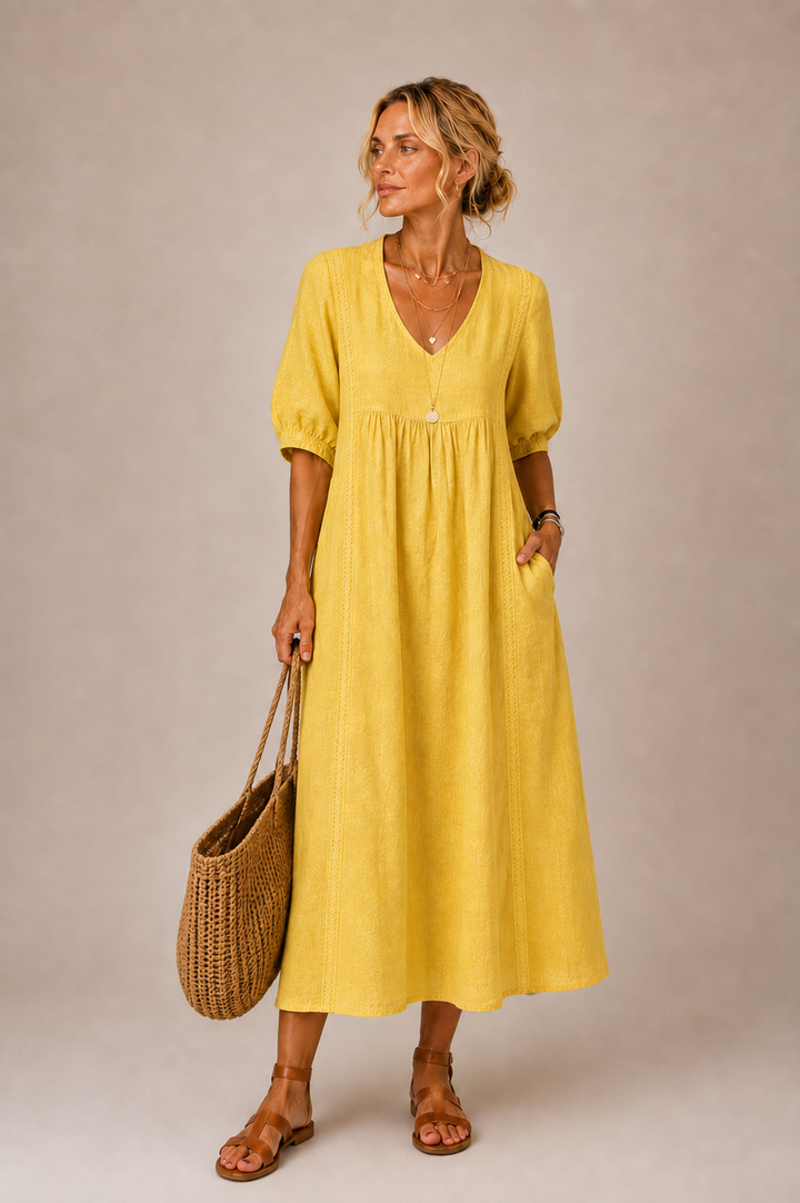 ELENA | V-Neck Midi Dress