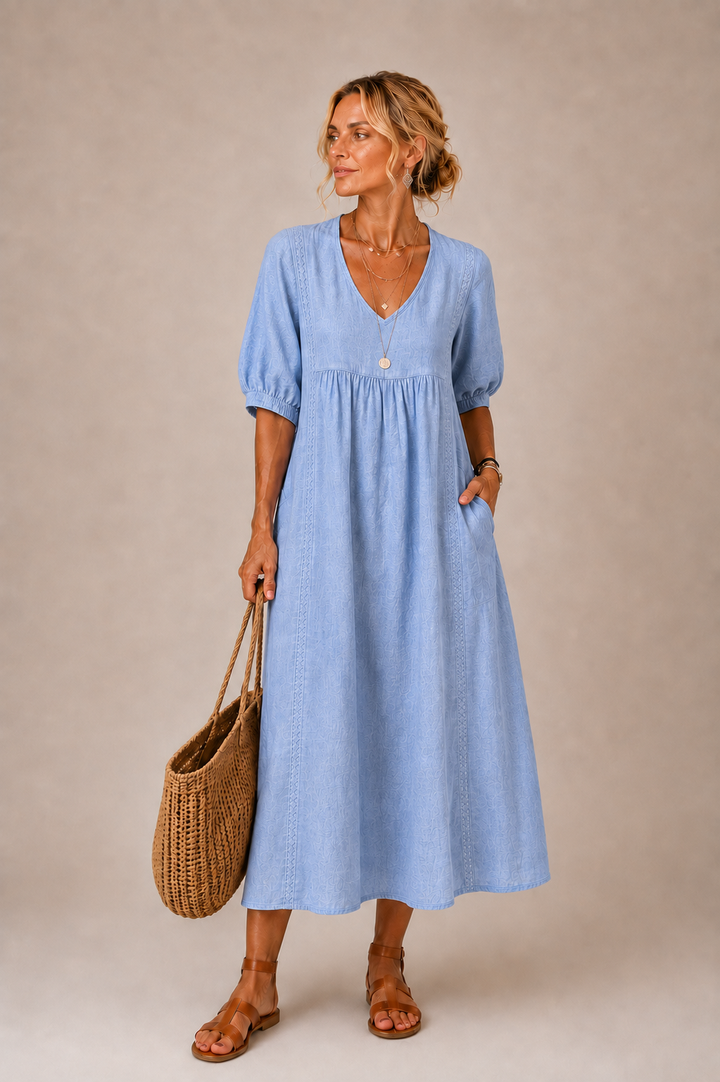 ELENA | V-Neck Midi Dress