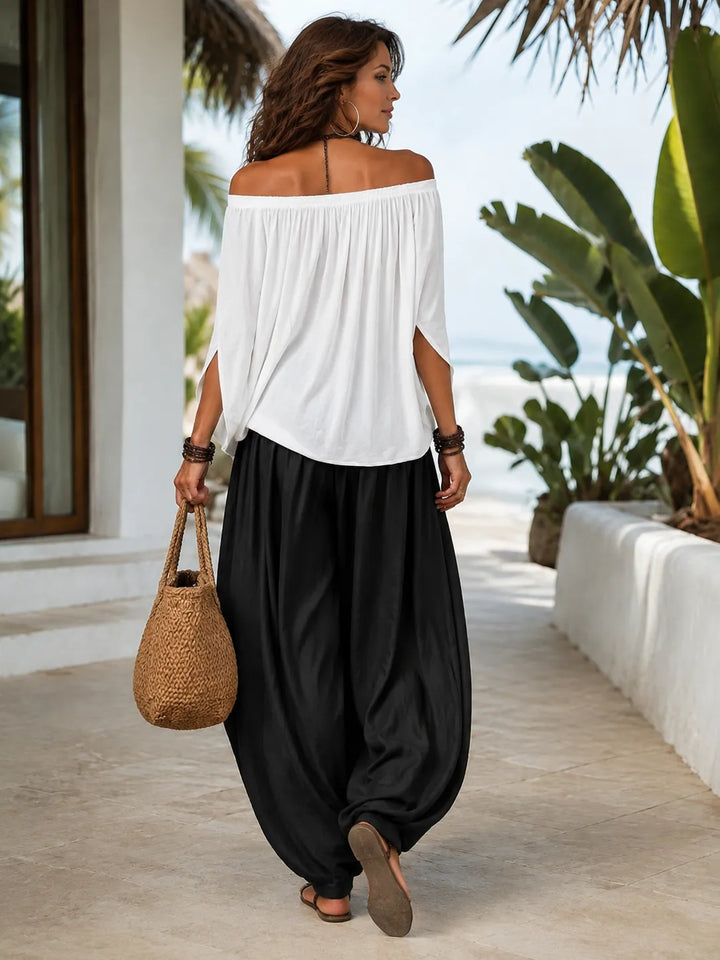 Milena | Off-Shoulder Top & Harem Pants Set