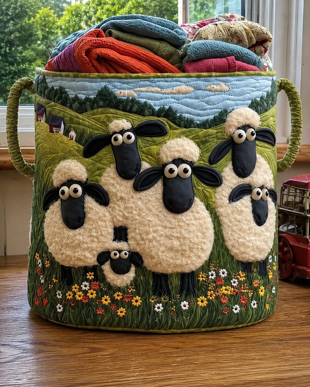 The Marta basket, woolly meadow scene