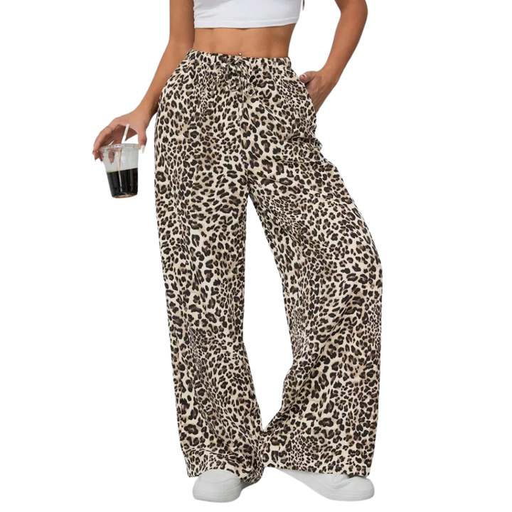 DELANCEY™ – Bold Leopard Print Wide Leg Pants