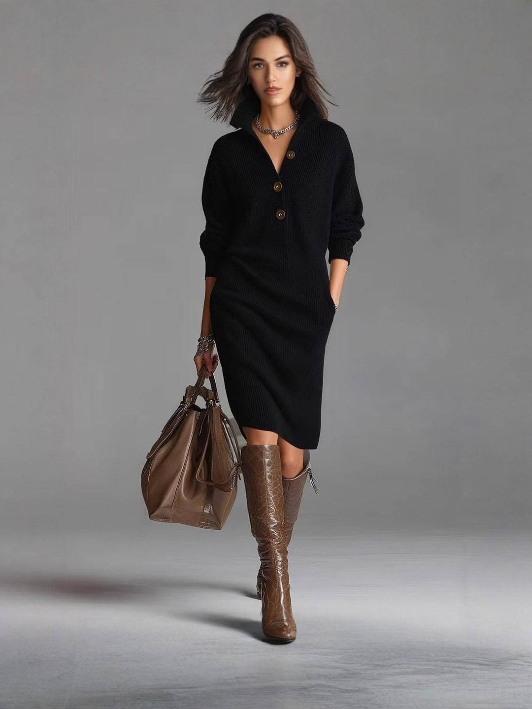 Rosamundina | Button-Up Jumper Dress