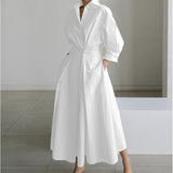 SOFER™ - Elegant Front Wrap Collared Maxi Dress