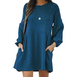 SAKAT - Cozy Ribbed Bishop Sleeve Round