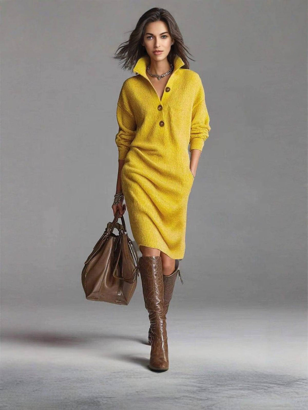 Rosamundina | Button-Up Jumper Dress