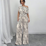 KENDI™ - Classy Wide-Leg Oblique Strap Jumpsuit