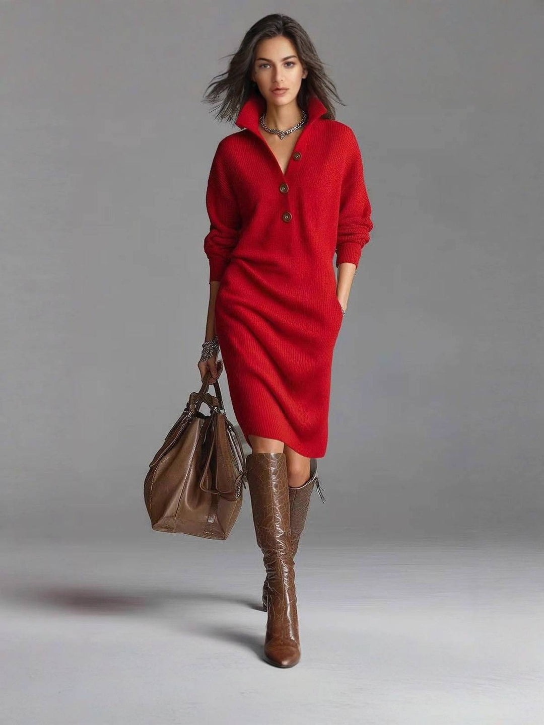 Rosamundina | Button-Up Jumper Dress
