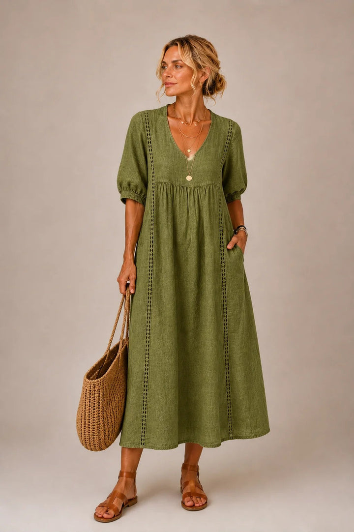 ELENA | V-Neck Midi Dress