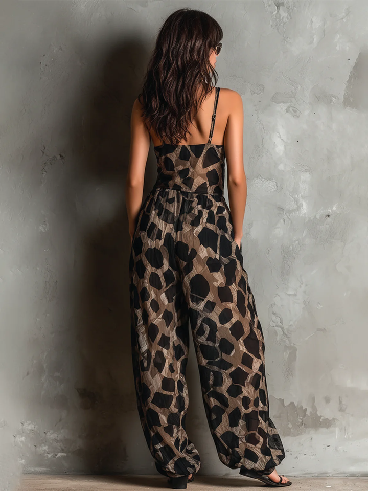 KIARA™ – Animal Print Chiffon Jumpsuit