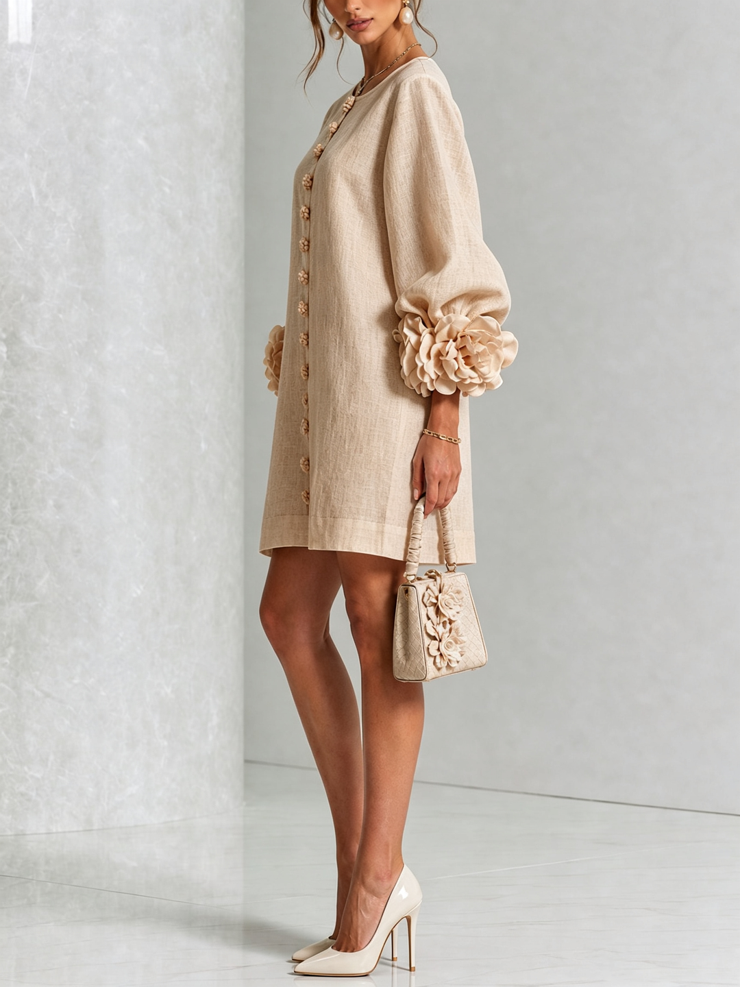 Cosette | Floral Button-Down Mini Dress