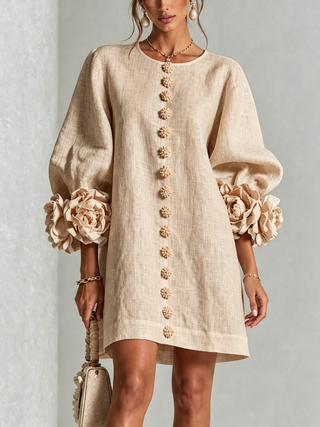 Cosette | Floral Button-Down Mini Dress