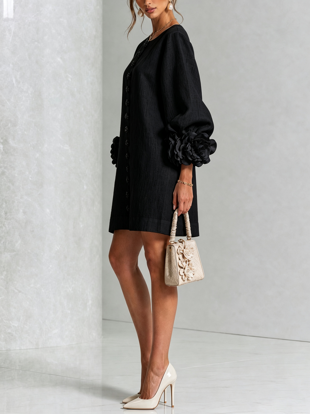 Cosette | Floral Button-Down Mini Dress