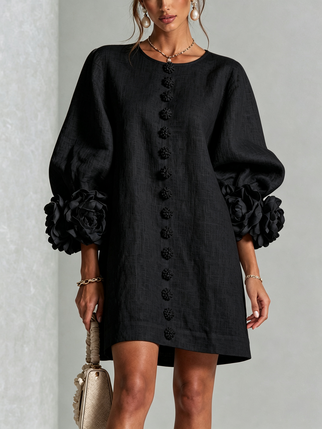 Cosette | Floral Button-Down Mini Dress