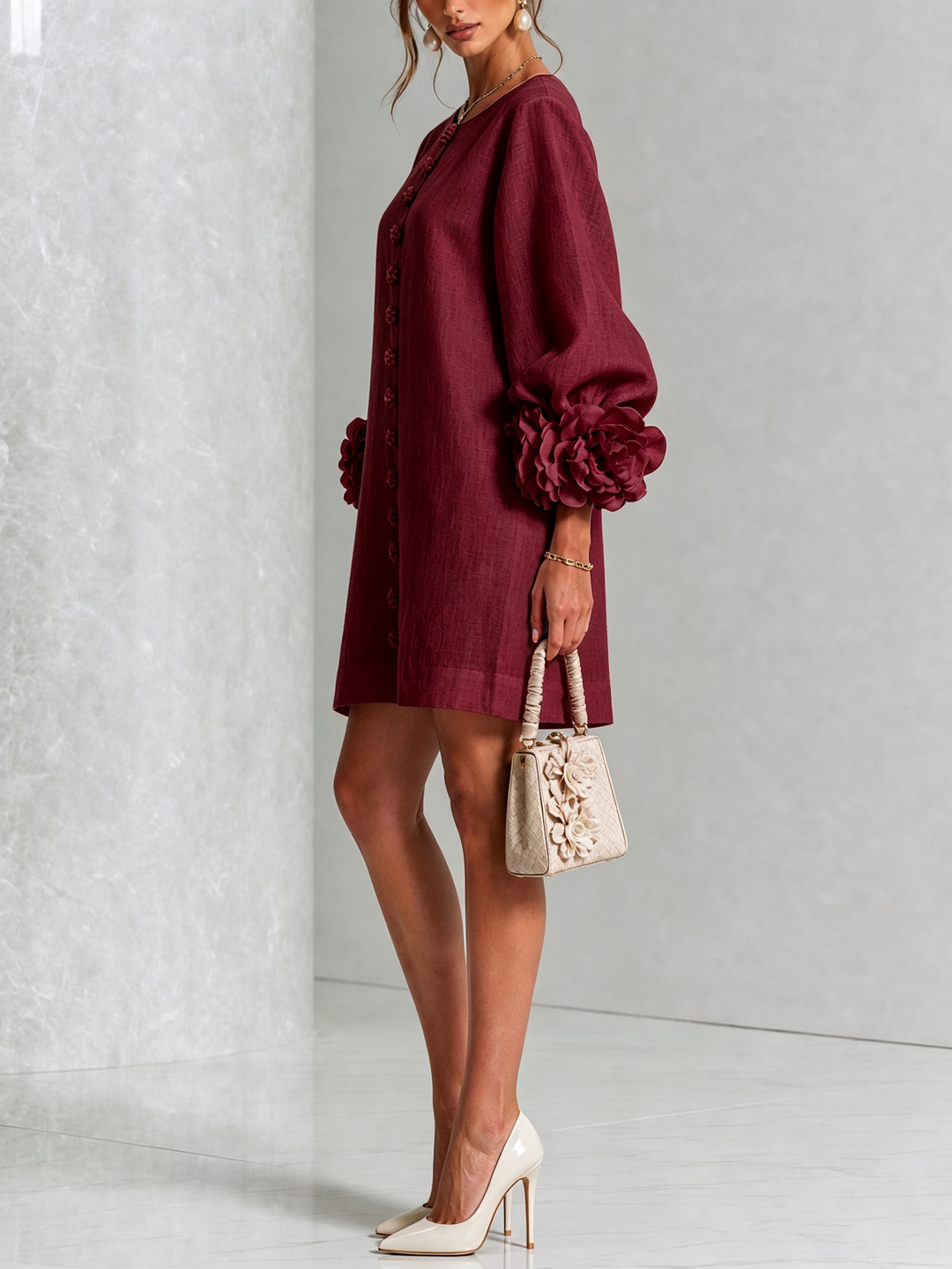 Cosette | Floral Button-Down Mini Dress