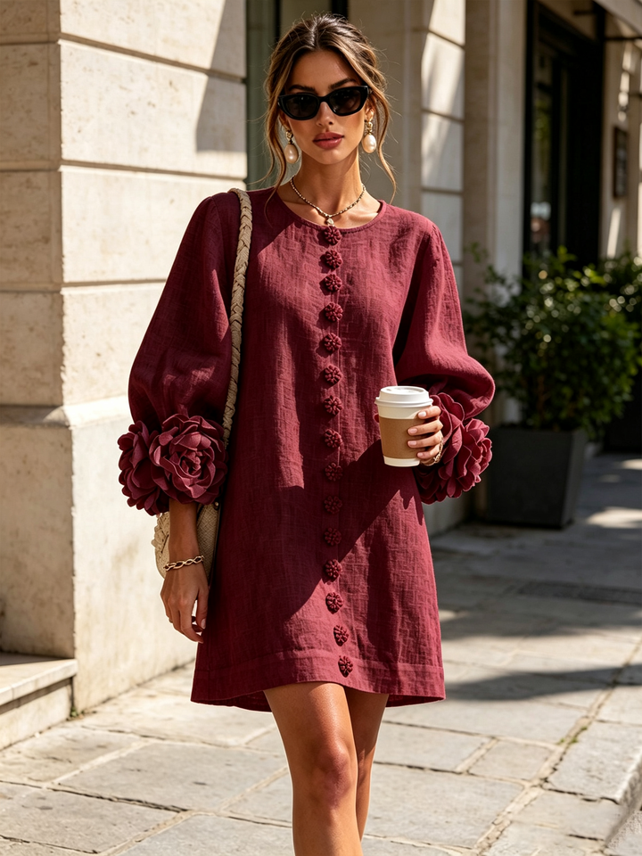 Cosette | Floral Button-Down Mini Dress