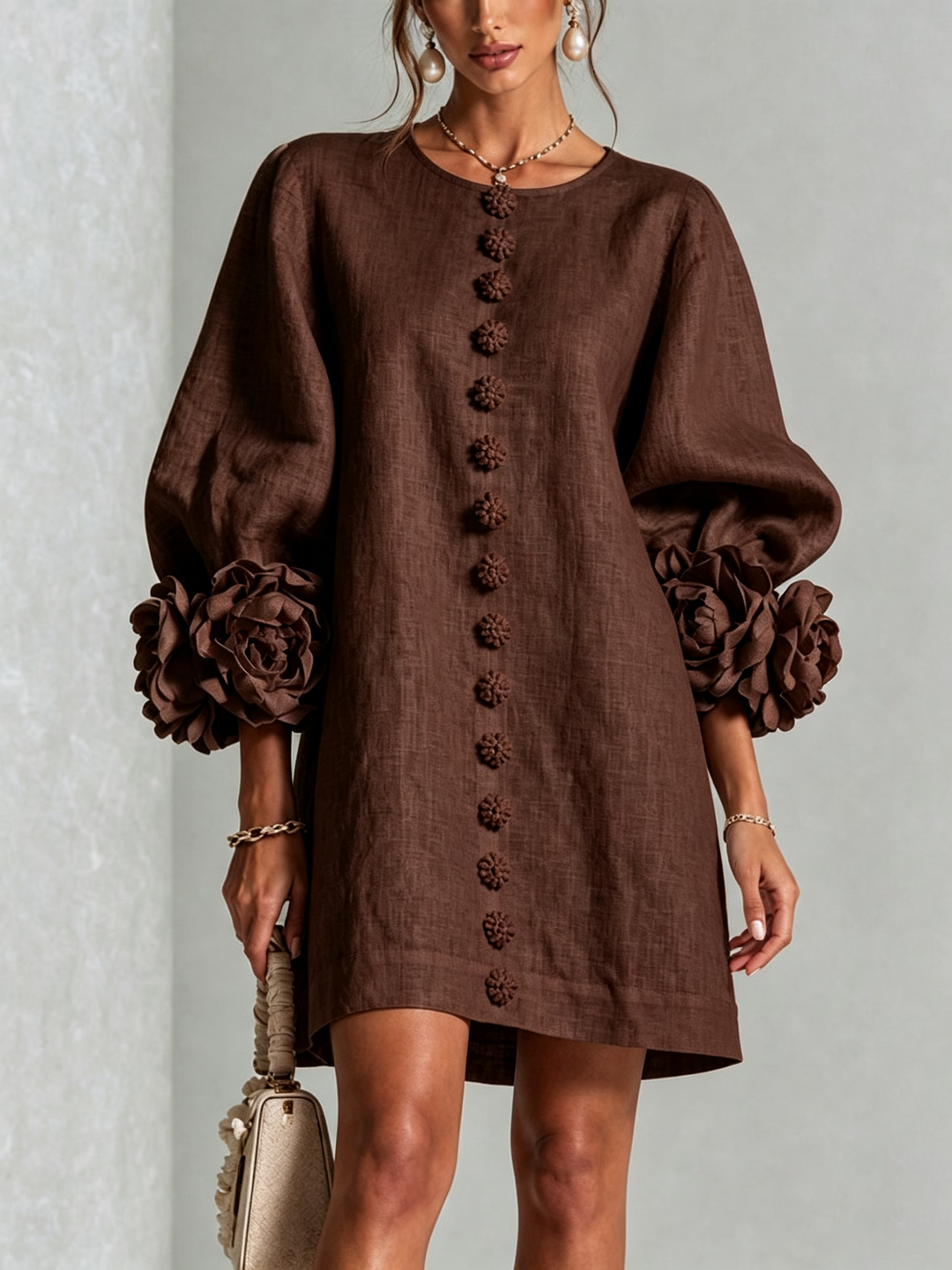 Cosette | Floral Button-Down Mini Dress