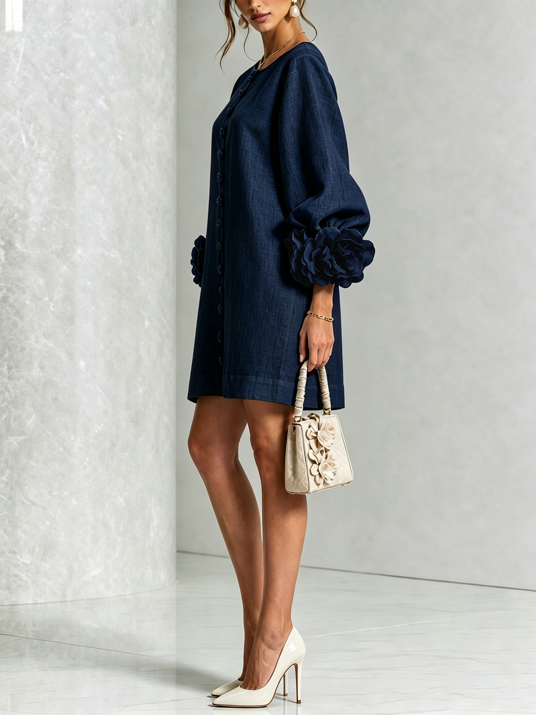 Cosette | Floral Button-Down Mini Dress