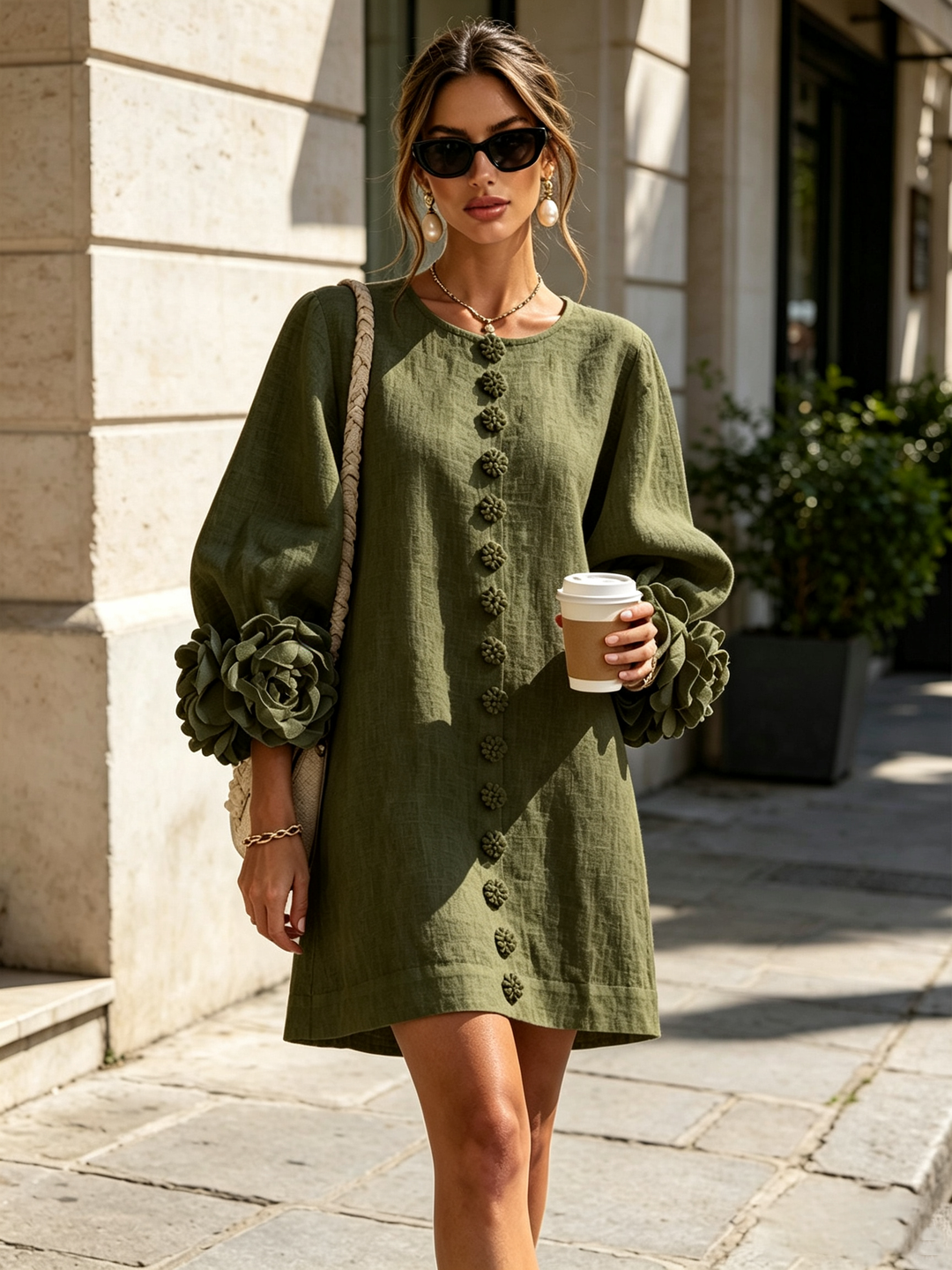 Cosette | Floral Button-Down Mini Dress