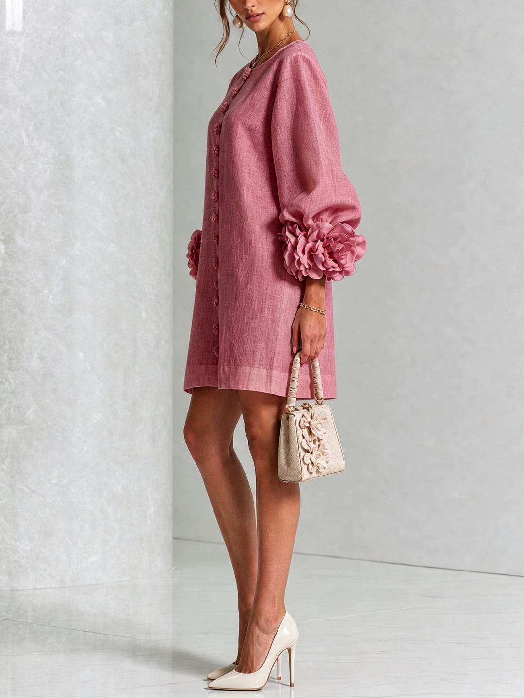 Cosette | Floral Button-Down Mini Dress