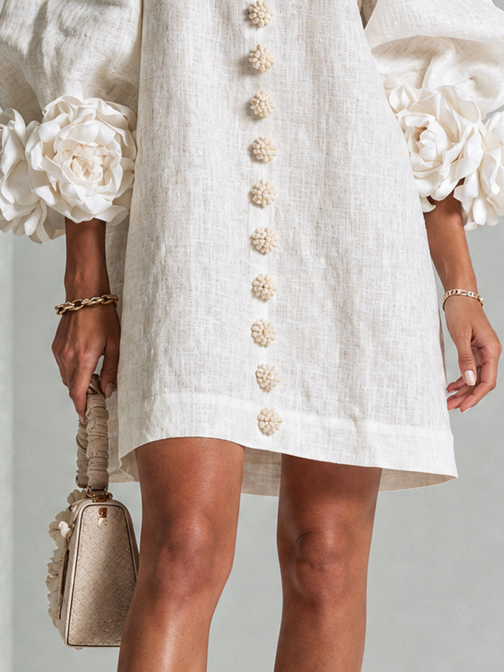 Cosette | Floral Button-Down Mini Dress