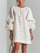 Cosette | Floral Button-Down Mini Dress