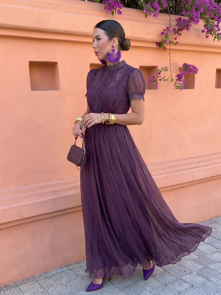 Ashley | Long Vintage Chiffon Dress