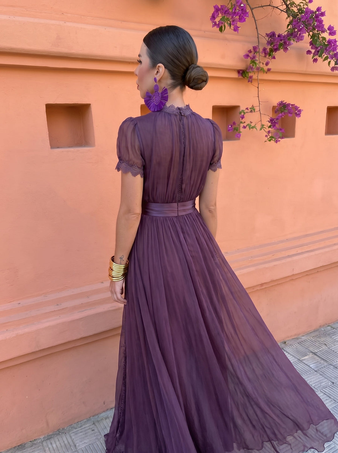 Ashley | Long Vintage Chiffon Dress