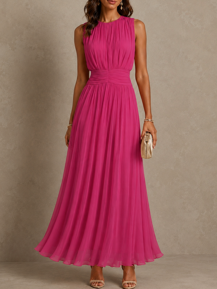 Chayna | Pleated Sleeveless Midi Dress