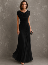Jilliann | Draped Cowl-Neck Maxi Dress